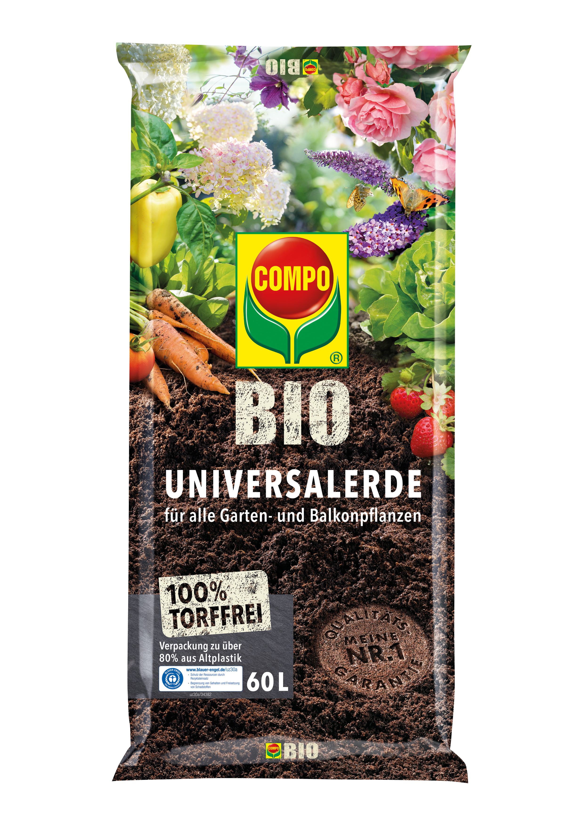 COMPO COMPO BIO Universal-Erde torffrei 60L FH Compo PALETTEN-VE FH-Vorteilspack