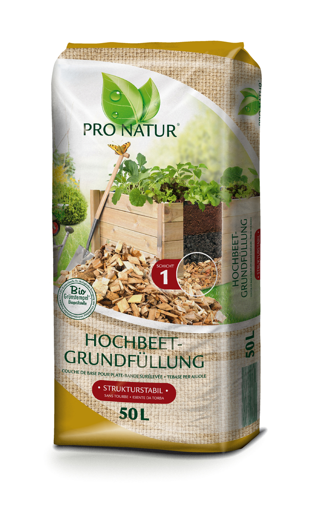 GREGOR ZIEGLER GMBH Pro Natur Hochbeet Grundfüllung 50l BIO Grünstempel, stark grobe Struktur