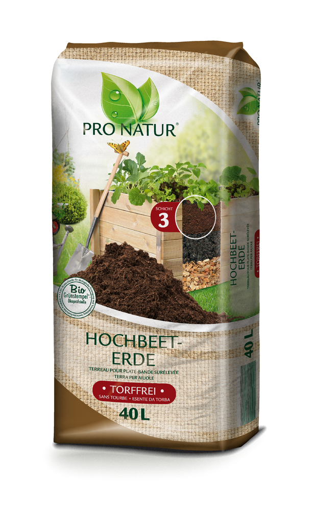 Pro Natur Hochbeet Erde 40l BIO Grünstempel Torffrei 