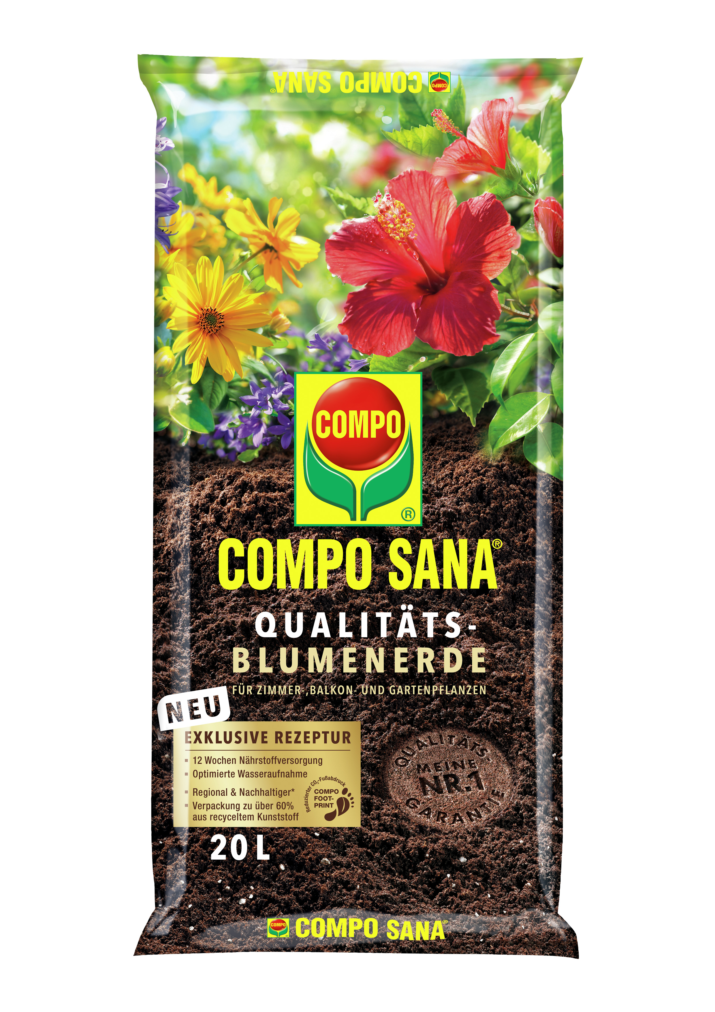 COMPO COMPO SANA Qualitäts Blumenerde 20l Compo PALETTEN-VE